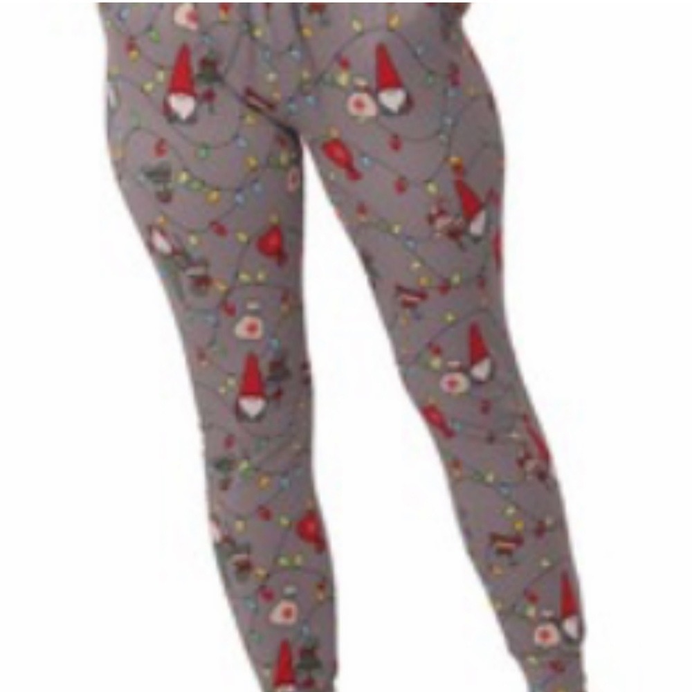 Fleece jogger pants with‎ pockets Gray Christmas Gnome & Burgundy Sm Bundle Pack - Picture 4 of 14